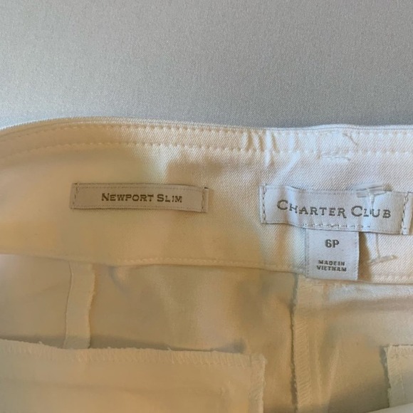 Charter Club White Newport Slim Leg Pants 6P - Damaged - Picture 3 of 7